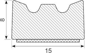 Svampegummi EPDM. sort
15 x 8 mm. rullestr. 50 m