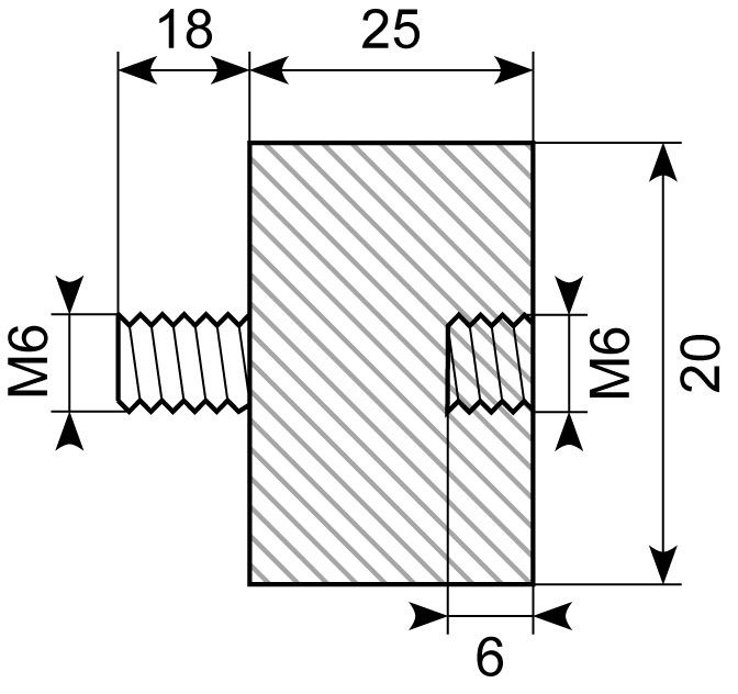 Gummibuffe Ø20x25 mm  sh.55A