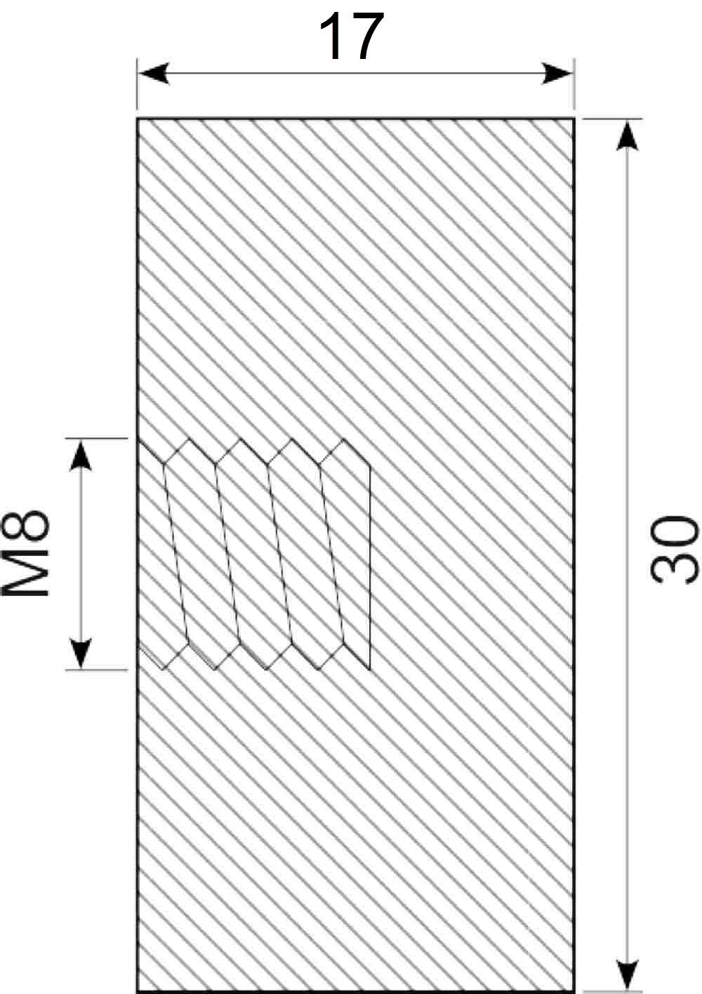 Vibrationsdæmper Ø30x15 mm 
M8 indv.I ene side
NR/SBR Sh 5