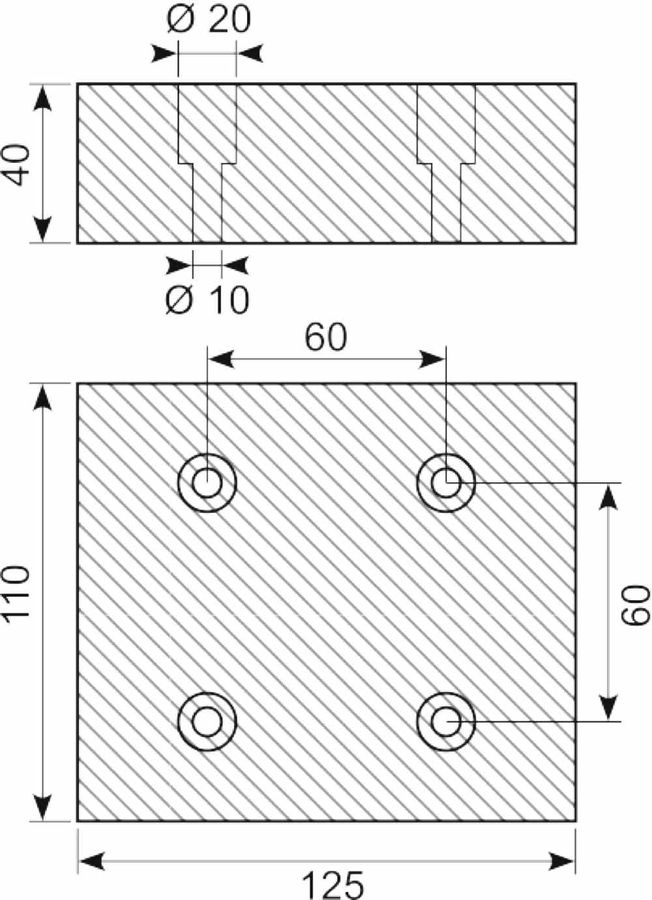 Gummibuffer 110x125x40 mm SBR