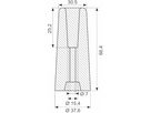 Ø37.6x66.4 mm grå gummibuffer