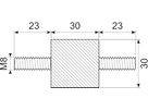 Vibrationsdæmper Ø30x30 mm