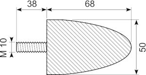 Vibrationsdæmper Ø50x68 mm.