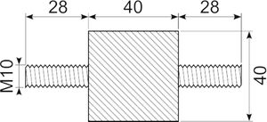 Vibrationsdæmper ø40X40 mm