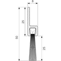 Børsteliste m/alu skinne lige