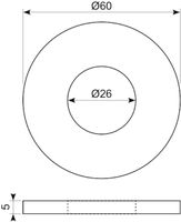 M24 galv. stålskive til buffer
65x28x4-5mm