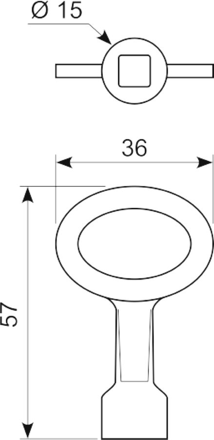 57 mm nøgle for 7 mm firkant
