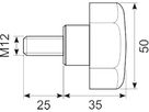 Stjernegreb Ø50 M12x25 sort