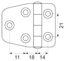 Hængsel rustfri 60 x 40 mm