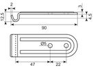 Modhold forkrøbbet 30x91 mm
Center 22 mm tykkelse 2 mm
2 h