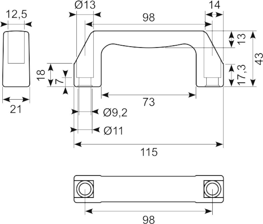 Greb 98mm sort