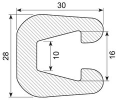 Fenderliste PVC sort