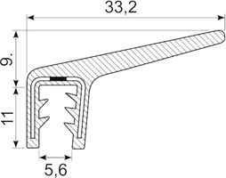 Kantliste Co.ex EPDM skrå læbe