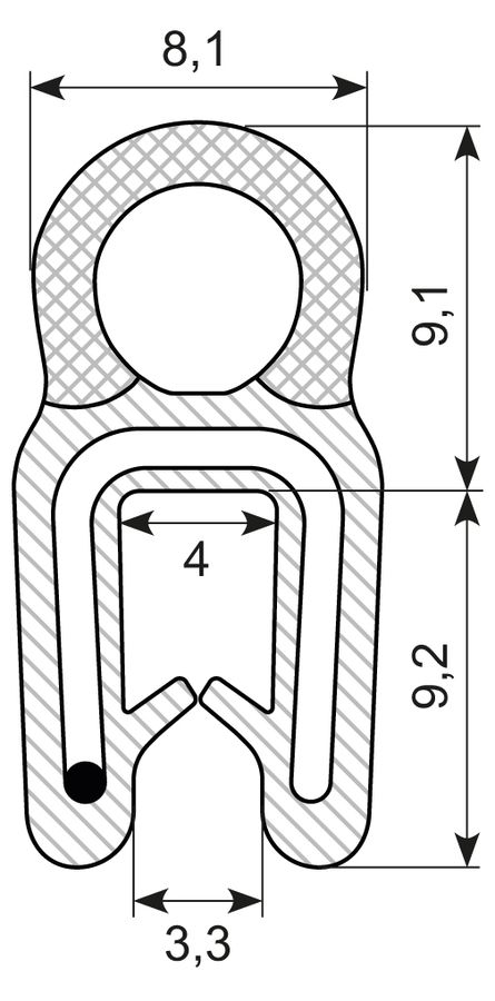 Kantliste Co.ex EPDM
M/ballon på ryg grip 1.5-2.5mm