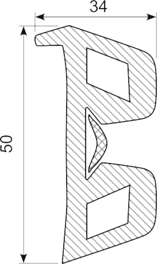 Fenderliste PVC sort