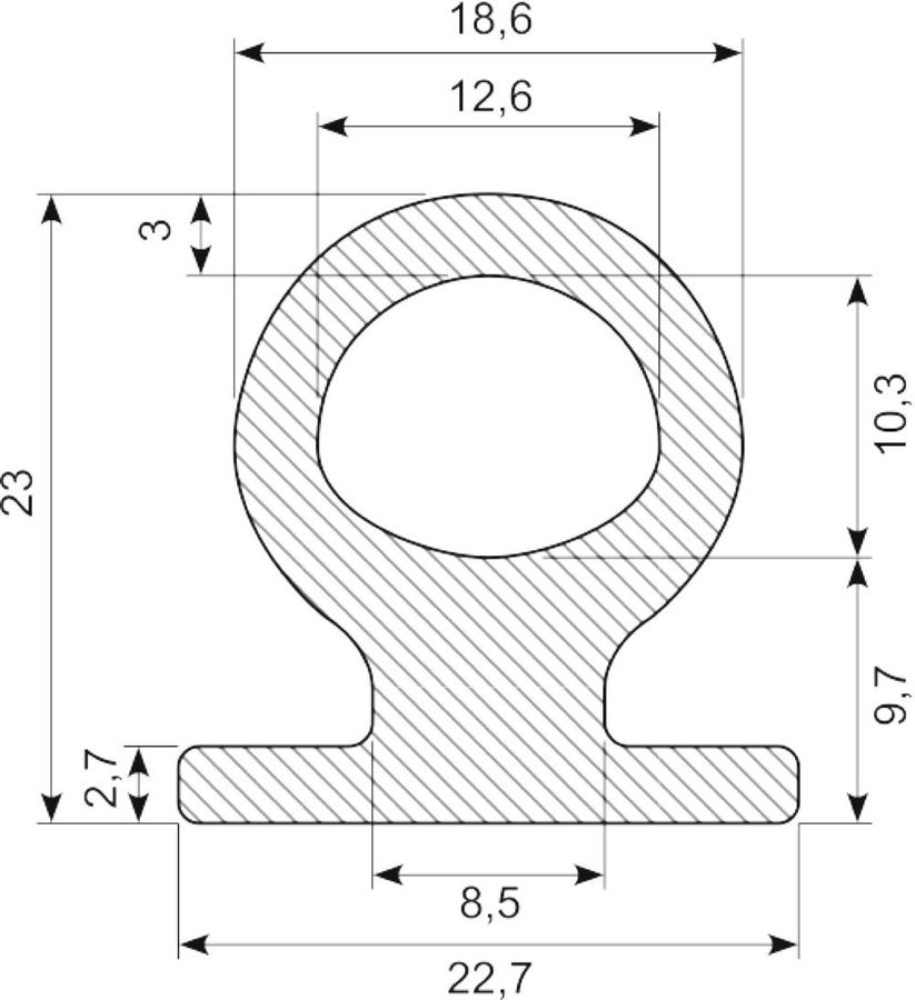 Gummiprofil EPDM Sh 45