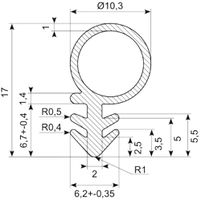 Lysegrå siliconeprofil