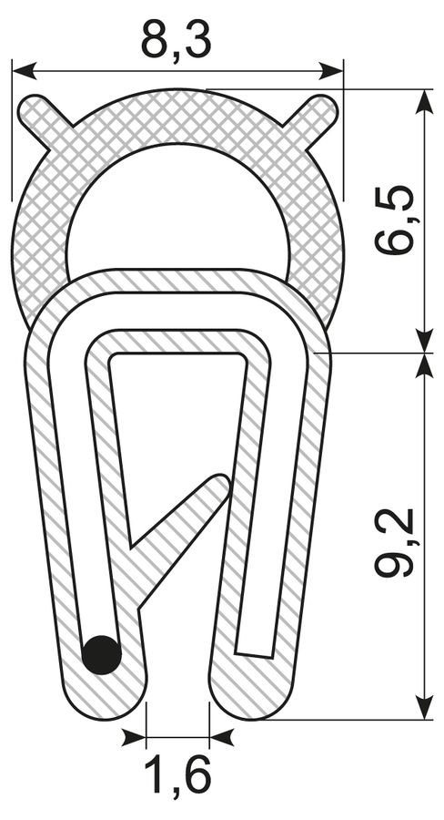 Kantliste co.ex EPDM 1-2mm