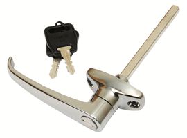 L-Dørgreb med flange og lås