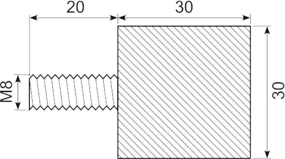 Vibrationsdæmper Ø30x30 mm