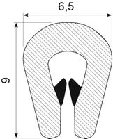 Kantliste. TPE. sort. 9 mm.
0.8-1.5 mm(0.8-2.5)