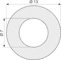 Indlægsslange PVC sort 7x13 mm