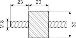 Vibrationdæmper ø30x20 mm