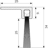 Børsteliste m/alu skinne 90 gr