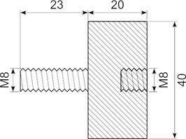 Vibrationsdæmper Ø40x20 mm