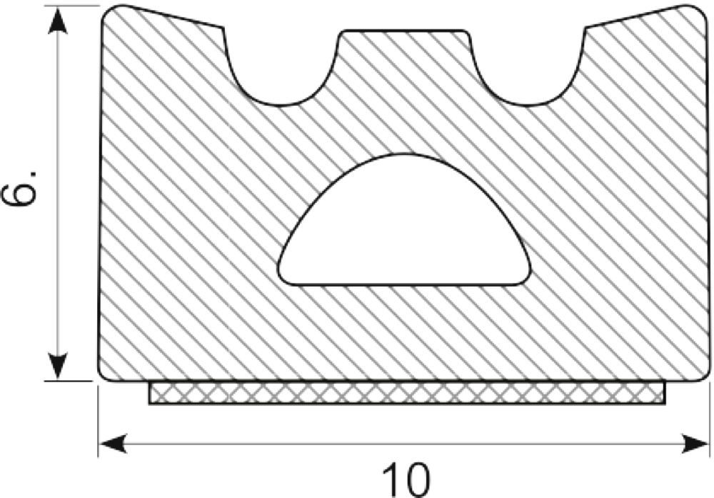 Svampegummi EPDM. sort
10 x 6 mm. rullelgd. 100 m