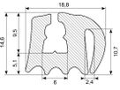 Gummiprofil.EPDM 65 sh.A. sort