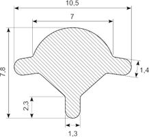 Låsekile. sort 10.5x7.8 mm