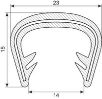 Kantliste 23x15
sort pvc grip 14-16mm
Shore 75