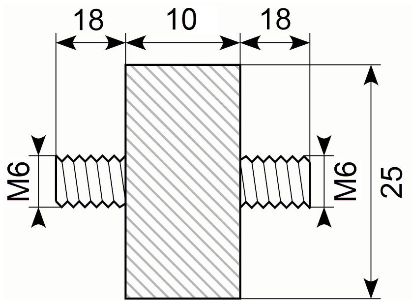 Vibrationsdæmper Ø25x10