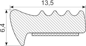 Svampegummi EPDM sort, 13.5 x 6.4 mm