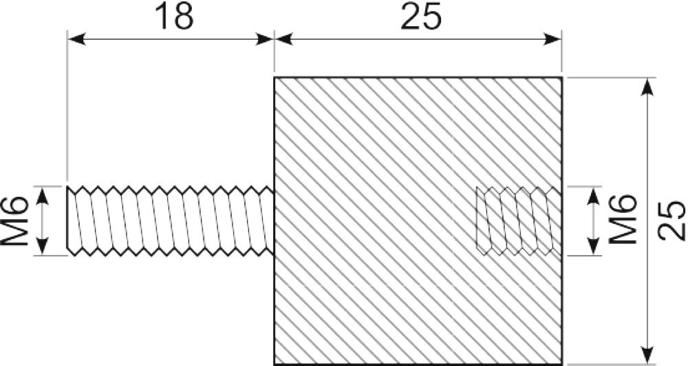 Vibrationsdæmper Ø25x25 mm