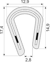 Kantliste PVC  grip 5.0-7.0mm.