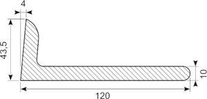Vinkelprofil EPDM. sort