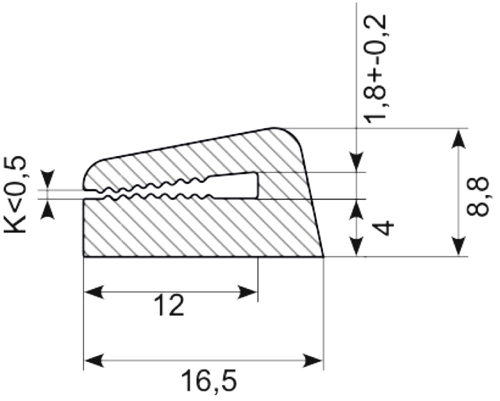 Silicone u grå 7040 sh50A