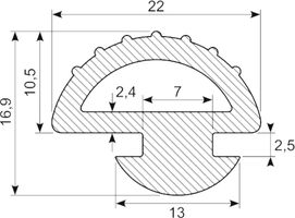 D - Tætningsprofil EPDM sh 70