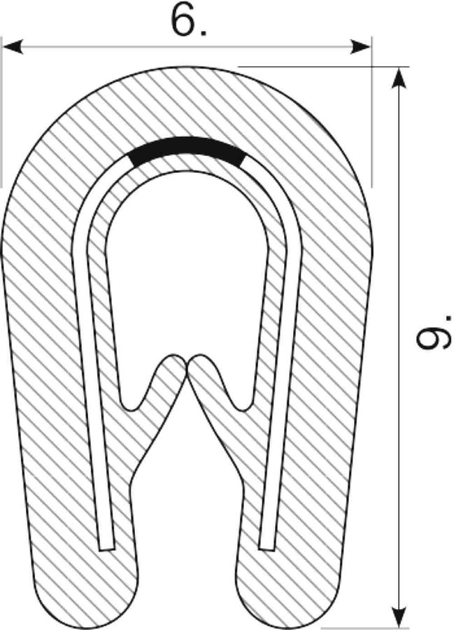 Kantliste EPDM grip 1.0-2.0 mm