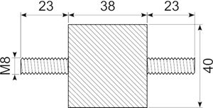 Vibrationsdæmper Ø40x38 mm
