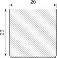 Svampegummi 20 x 20 mm EPDM