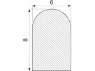 Svampegummi halvrund 6 X 8 mm