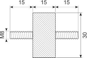 Vibrationdæmper Ø30x15 mm