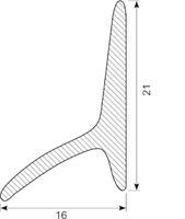 Gummiprofil EPDM 16x21 mm