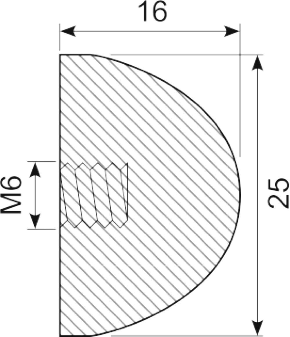 Vibrationsdæmper Ø25x16 mm