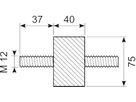Vibrationsdæmper Ø75x40 mm