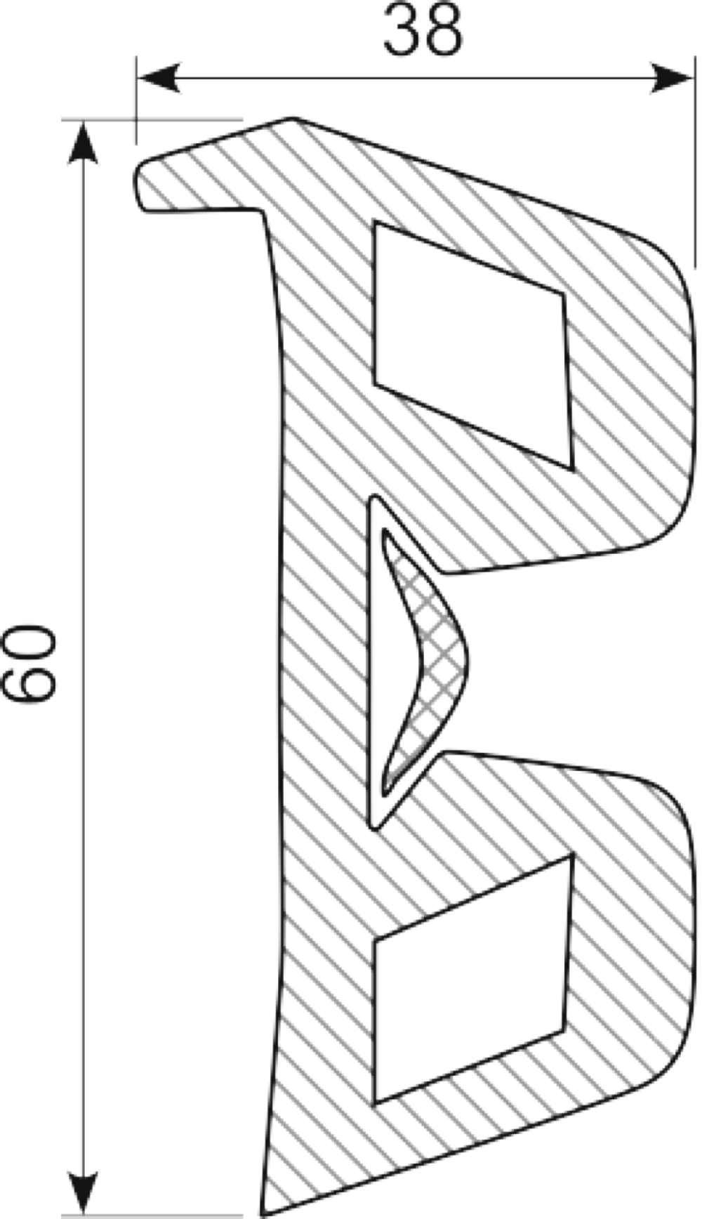 Fenderliste PVC sort