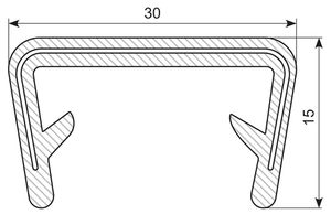 Kantliste 30x15
sort pvc grip 20-23mm
Shore 75